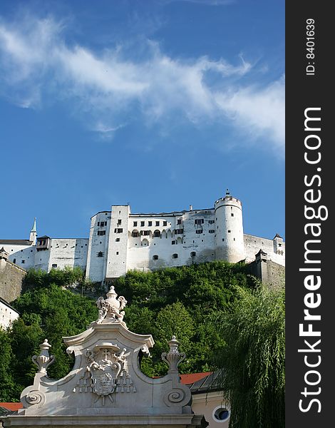 Hohensalzburg fortress in a sunny dy (Salzburg, Austria)