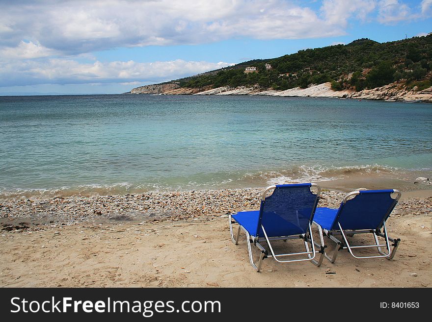 Calm beach at Aliki, Greek islandThassos. Calm beach at Aliki, Greek islandThassos