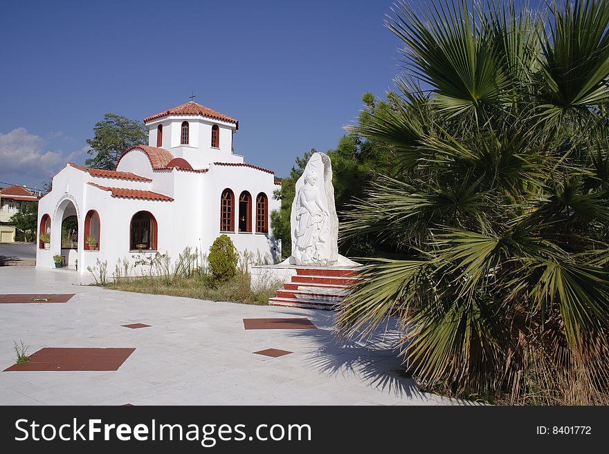 Little church in Limenaria, island Thassos, Greece, Europe