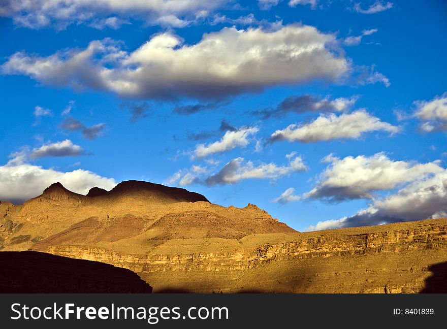 A sunset in a valley in Morocco. A sunset in a valley in Morocco