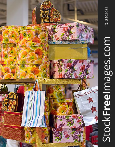 Heap Of Packing Color Gift Boxes