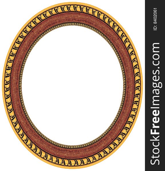 Oval gold picture frame