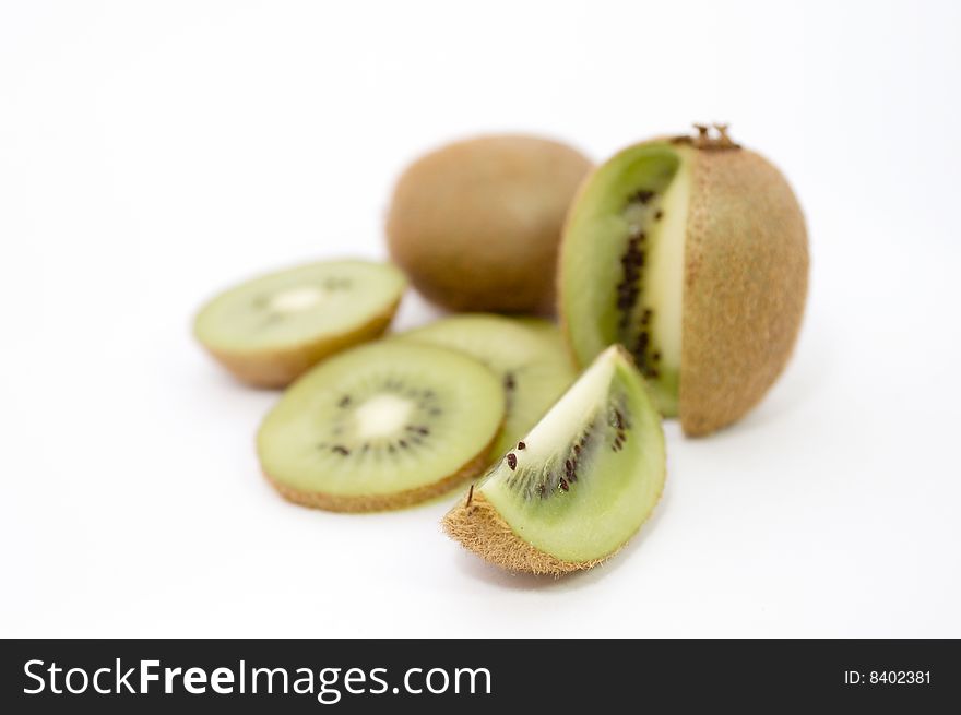 Tropical fruits on white background