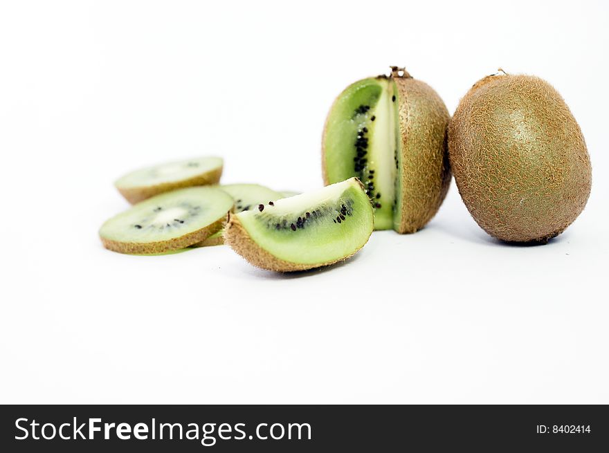 Tropical fruits kiwi on white background. Tropical fruits kiwi on white background