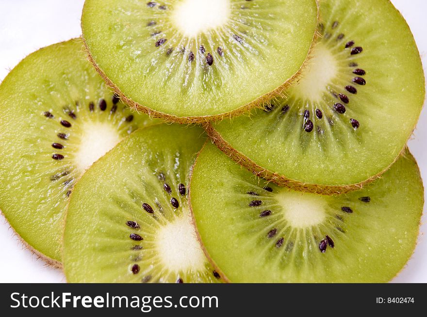 Tropical fruits on white background