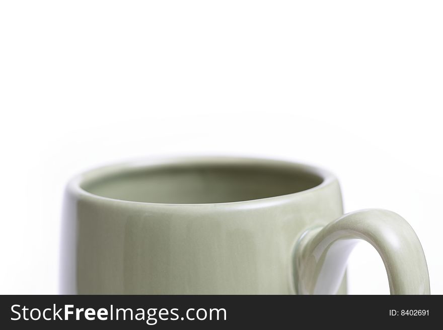 Upper part of a coffee cup isolated on white background. Upper part of a coffee cup isolated on white background