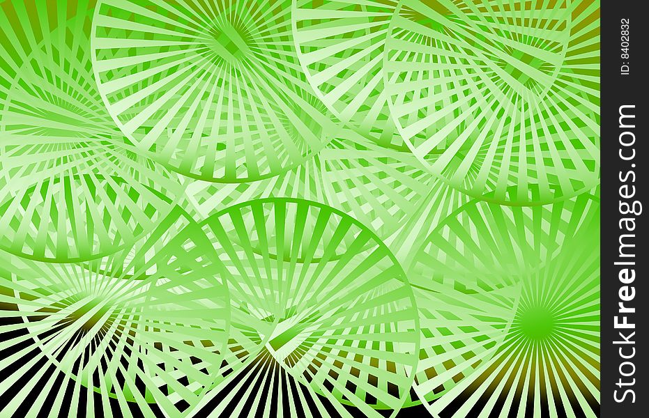 Green wheels background generated by illustration. Green wheels background generated by illustration