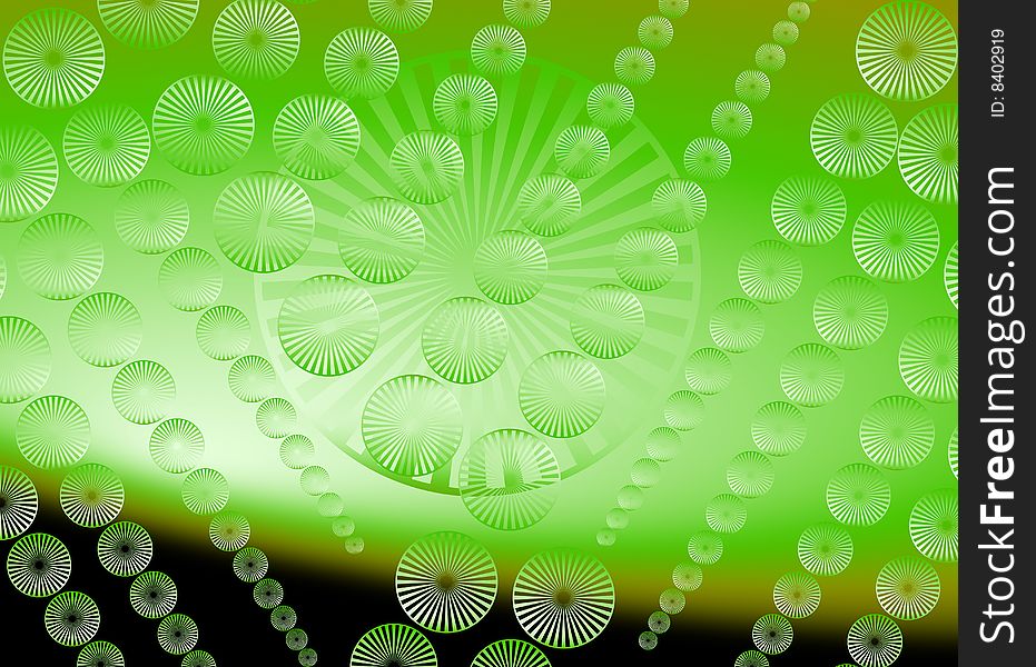 Green wheels background generated by illustration