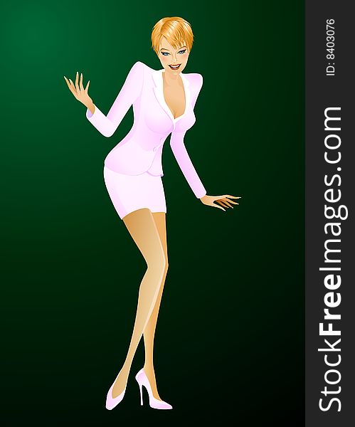 Illustration of a sexy secretary. image contains clipping path for easy cropping.