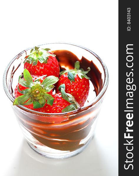 Fresh Strawberries in a transparent cup. Fresh Strawberries in a transparent cup