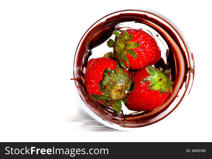 Fresh Strawberries in a transparent cup. Fresh Strawberries in a transparent cup