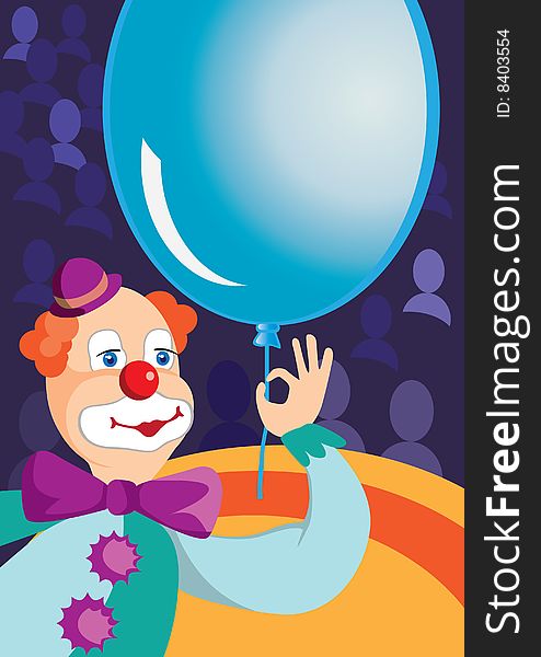 Clown with balloons at the circus