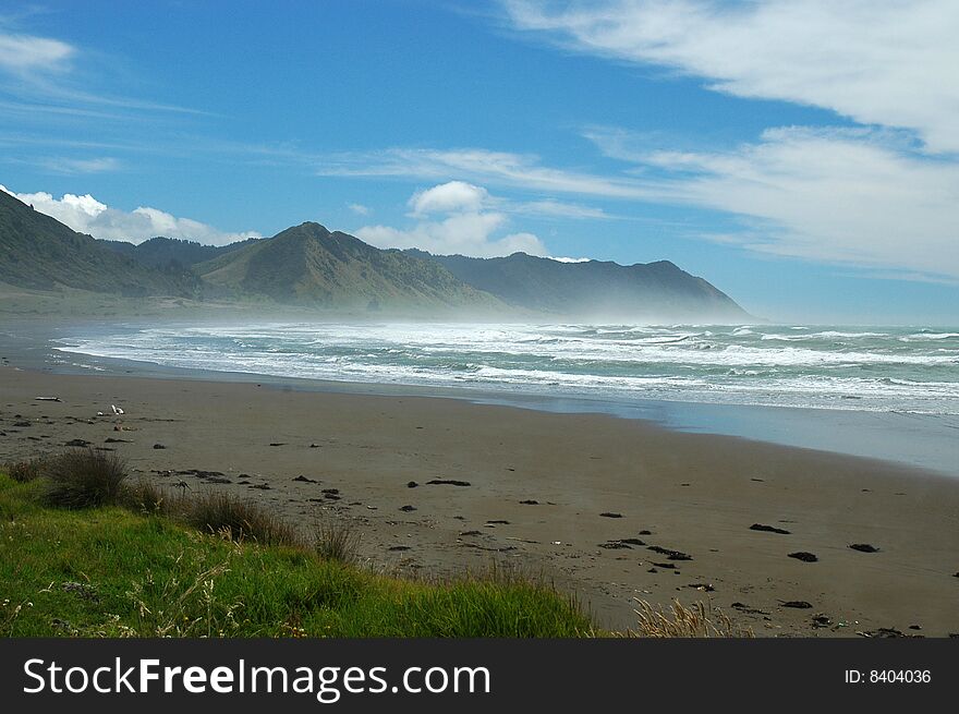 Isolated beach on the east coast of New Zealand