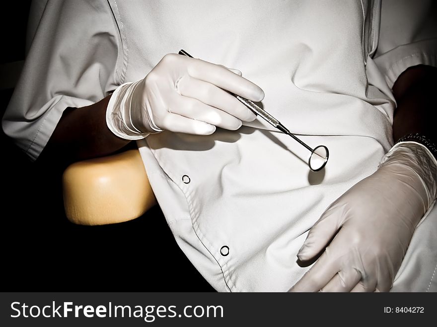 Female Dentist ready for examination