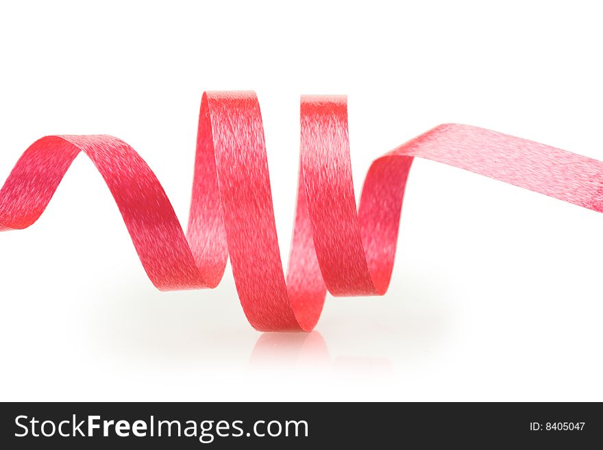 Red ribbon\tape isolated on white background. Red ribbon\tape isolated on white background