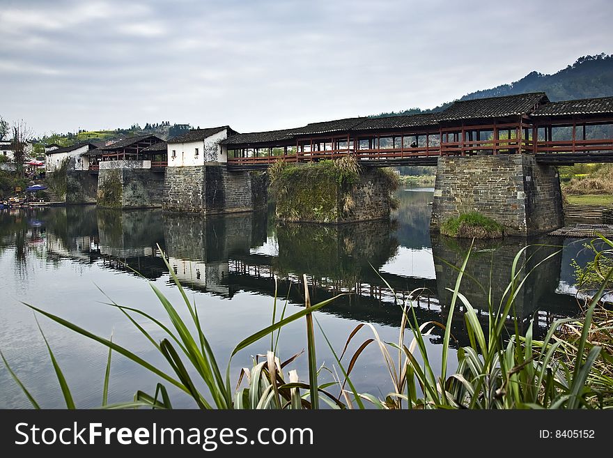 Ancient bridge, bifrost was built in the song dynasty, jiangxi,china