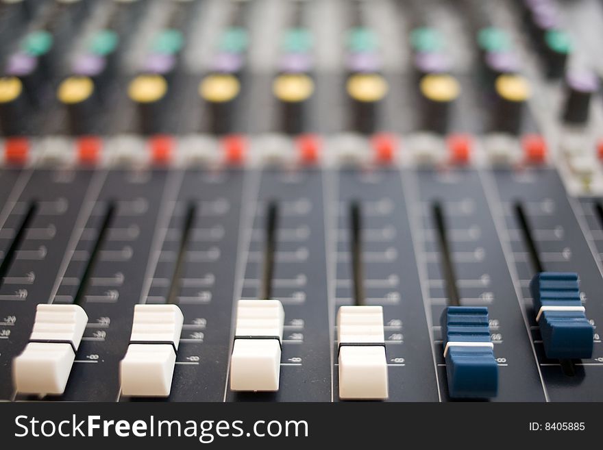 Stock photo: an image of panel of sound mixer