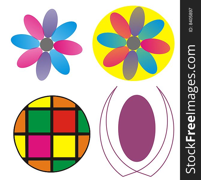 Graphical figure of colorful flower. Graphical figure of colorful flower