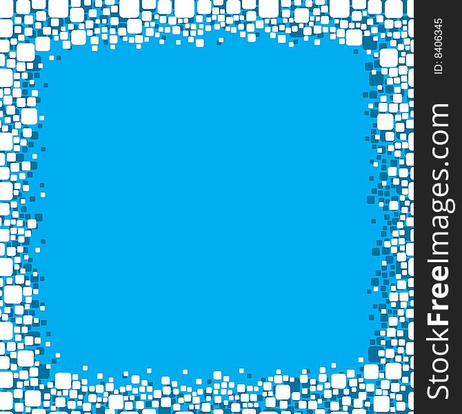 Seamless blue frame background with cute mosaic