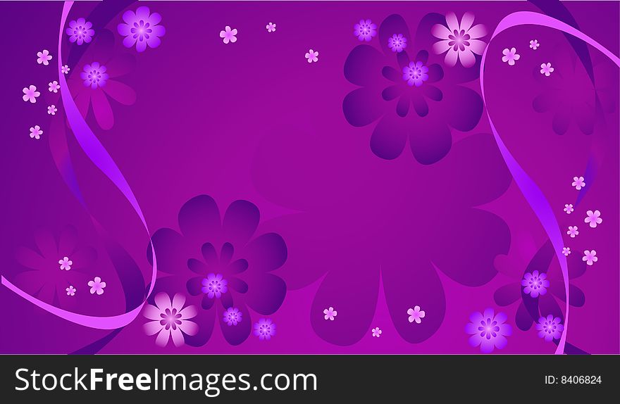 Background from violet, lilac and pink flowers