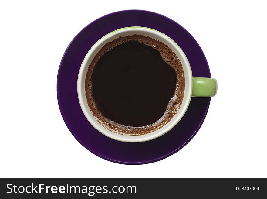 Coffee closeup in white background