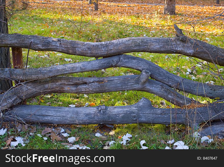 Countryside picture with wooden fence