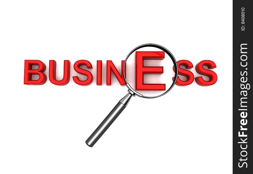 Business Text With Magnifier