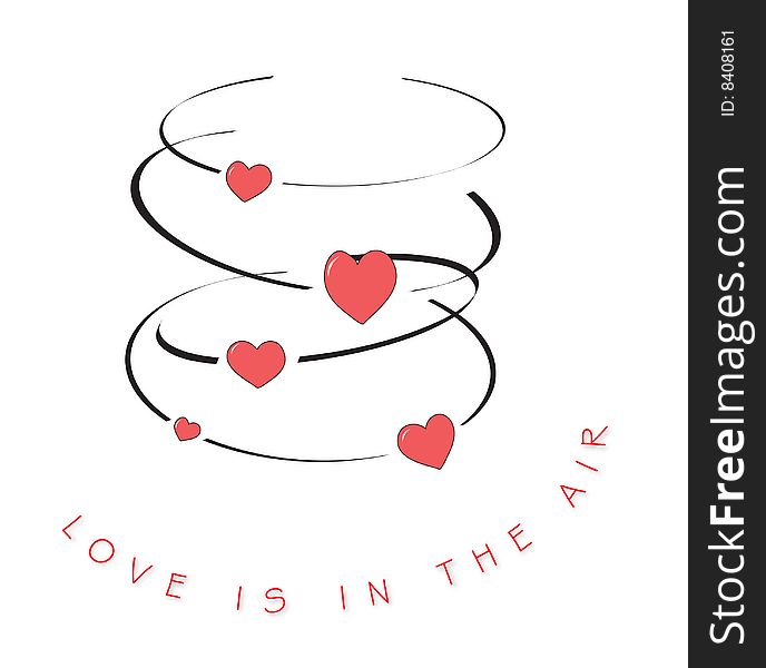 Love is in the air! Illustration of love dizziness. Love is in the air! Illustration of love dizziness