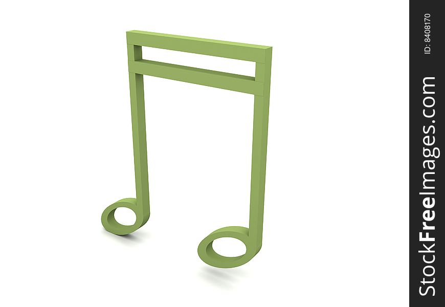 Three dimensional clef in green color