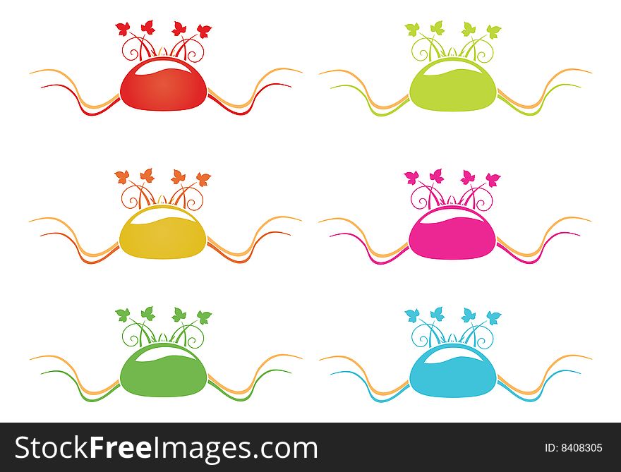 Illustration of isolatde colorful web buttons