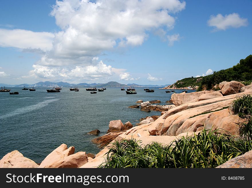 A beautiful island near Zhu-Hai,a city beside HongKong,China.HongKong can be seen on the opposite side of the ocean. A beautiful island near Zhu-Hai,a city beside HongKong,China.HongKong can be seen on the opposite side of the ocean.