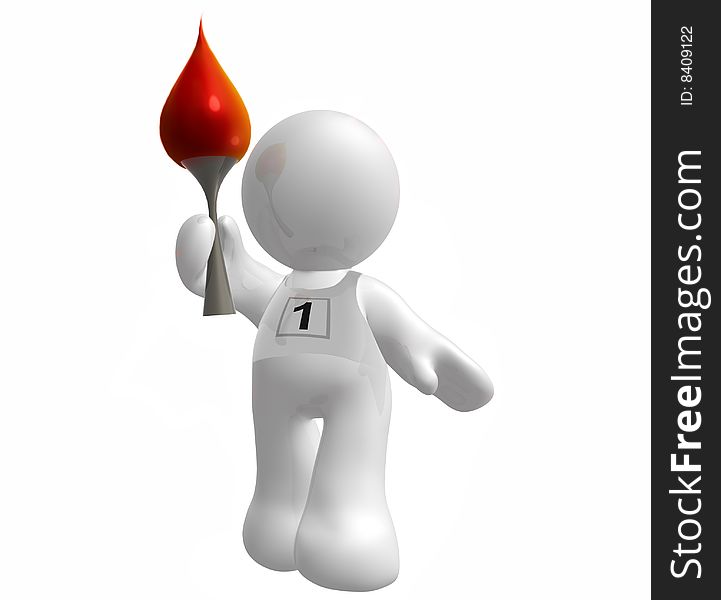 Olympic Torch Icon Figure