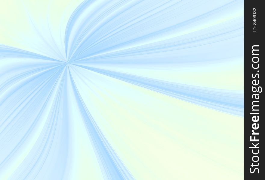 A blue abstract tunnel on white background.