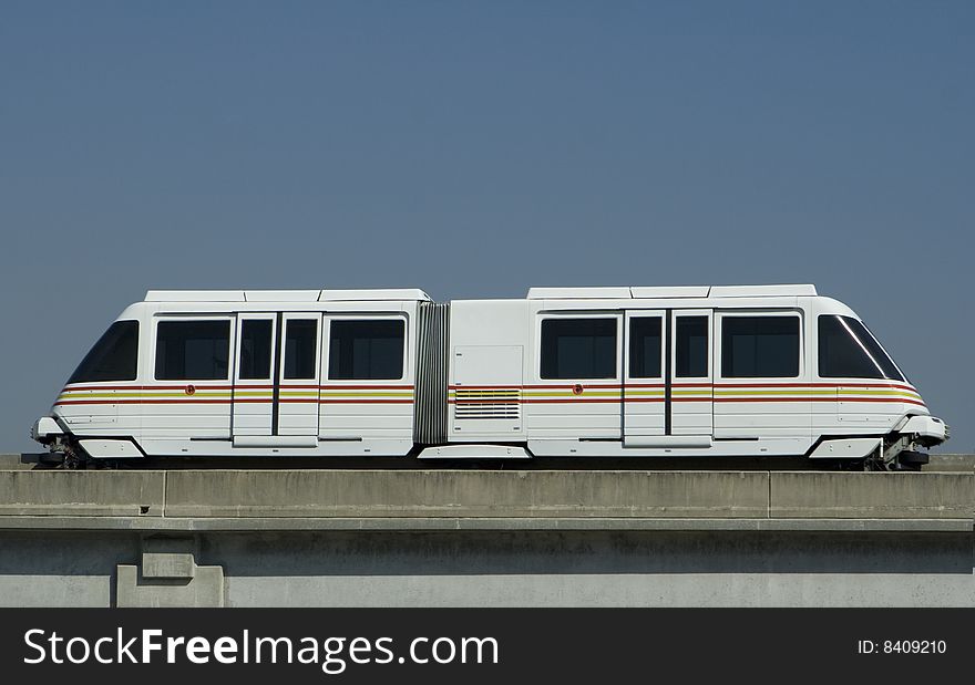 Monorail moving in the City