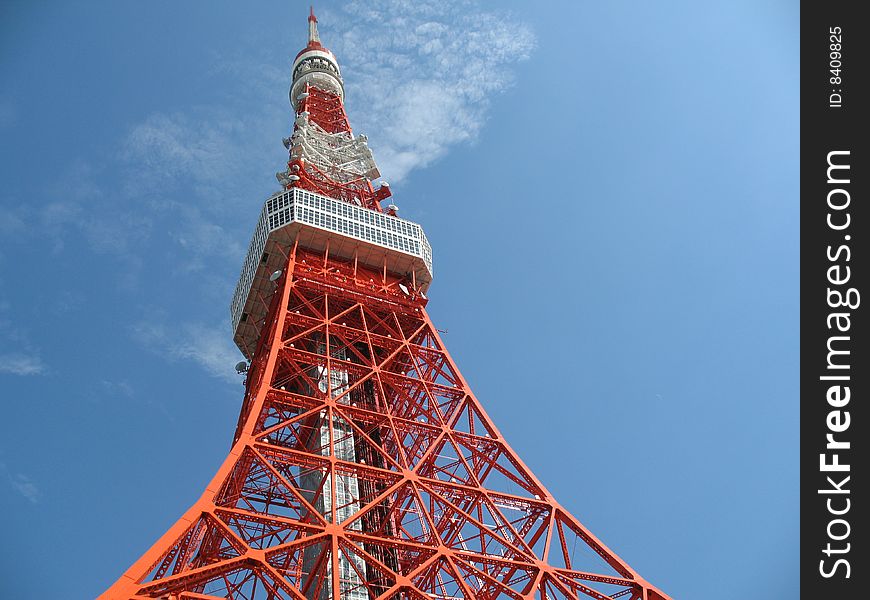 A closeup of the Tokyo Tower found in Japan. A closeup of the Tokyo Tower found in Japan.