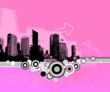 Illustration With City. Vector Royalty Free Stock Photo Illustration With City. Vector Royalty Free Stock Photo