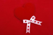 Red Heart On Red. Royalty Free Stock Images Red Heart On Red. Royalty Free Stock Images