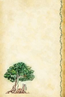 Old Sheet With A Picture As A Tree Stock Photo Old Sheet With A Picture As A Tree Stock Photo