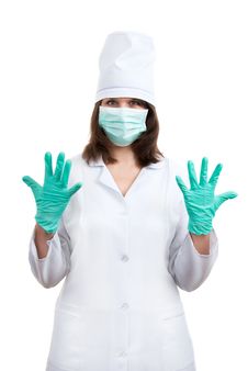 Young Doctor Prepares For Surgery Royalty Free Stock Photography Young Doctor Prepares For Surgery Royalty Free Stock Photography