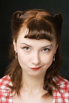 Grimacing Pin-up Woman Royalty Free Stock Images Grimacing Pin-up Woman Royalty Free Stock Images