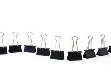 Binder Clips In A Row Stock Image