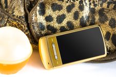 Perfume And Mobile Phone Royalty Free Stock Image Perfume And Mobile Phone Royalty Free Stock Image