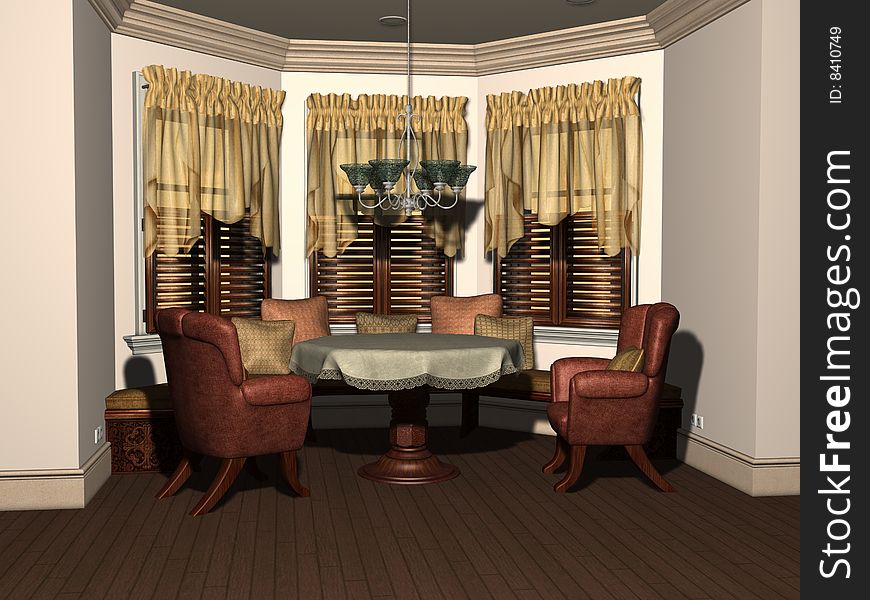 3D render of Breakfast Nook