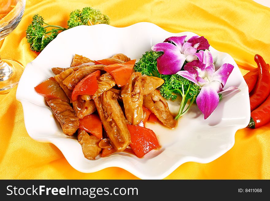 Cooked vegetables in a plate. Cooked vegetables in a plate