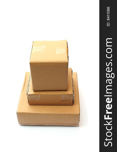 Shot of some cardboard boxes on a white background