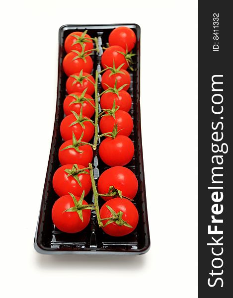 Cherry tomatoes packed in a box. Cherry tomatoes packed in a box