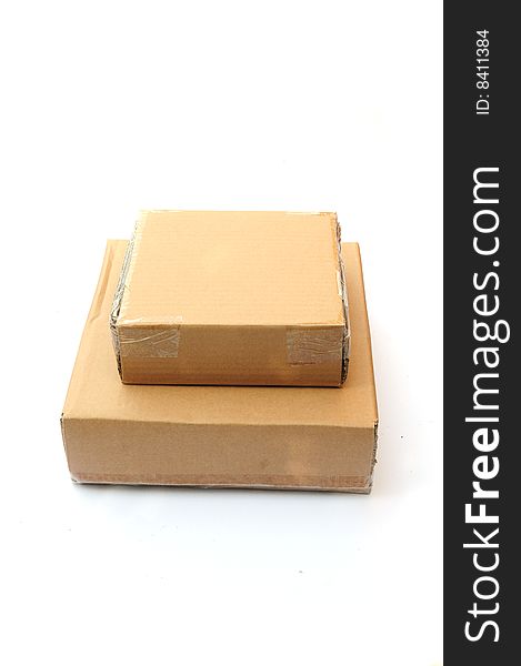 Shot of some cardboard boxes on a white background