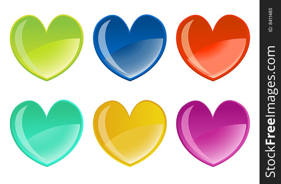 Beautifull hearts icon set