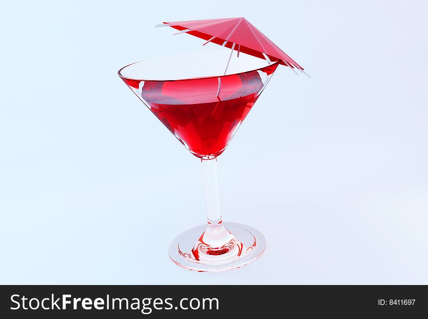 Red Cocktail With Umbrella