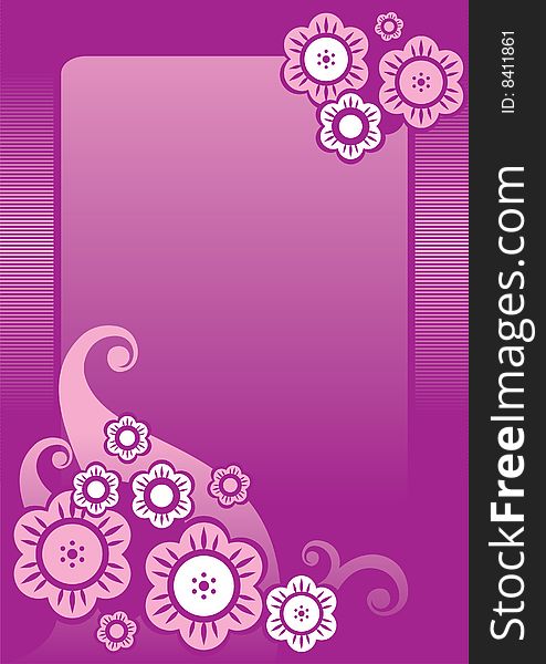 Abstract blue purple floral background for your design.